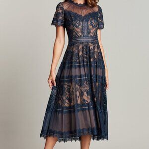 Tadashi Shoji Lace Camilla Dress in Navy - NWOT - Size 16